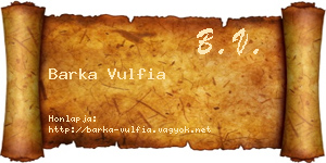Barka Vulfia névjegykártya